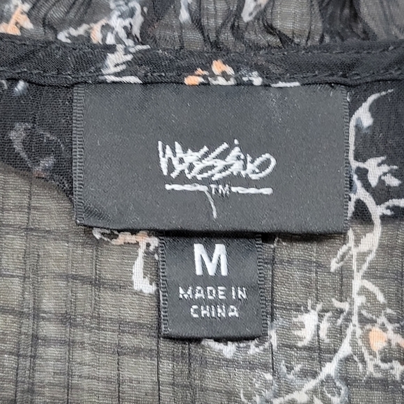 Mossimo floral sheer blouse Women's Size Medium black - Picture 2 of 8
